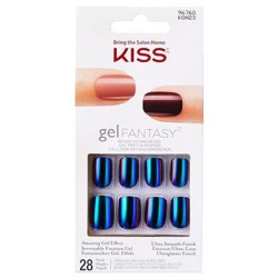 Kiss Gel Fantasy Shine Color Changing Glue On Nails Manicure Kit Professional Look 28pc