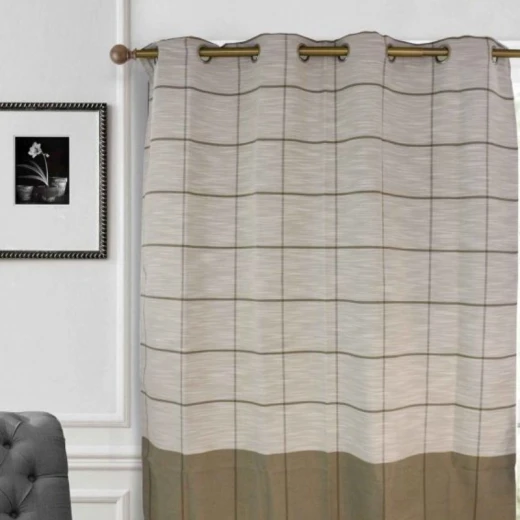 ARMN Eclipse Striped Single Curtain - Gray & White  140 * 265