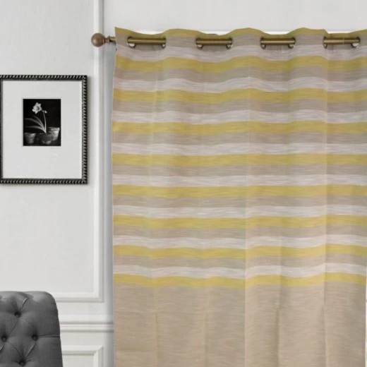 ARMN Eclipse Striped Single Curtain - Yellow & Grey 140 * 265 ARMN Eclipse Striped Single Curtain - Yellow & Grey 140 * 265