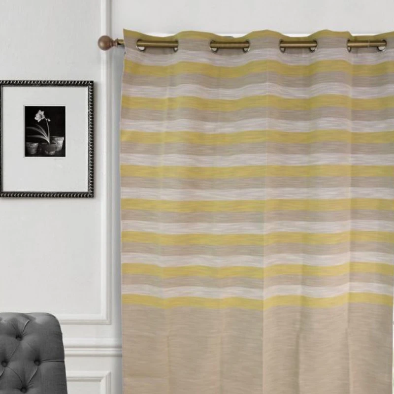 ARMN Eclipse Striped Single Curtain - Yellow & Grey   140 * 265 - Armn