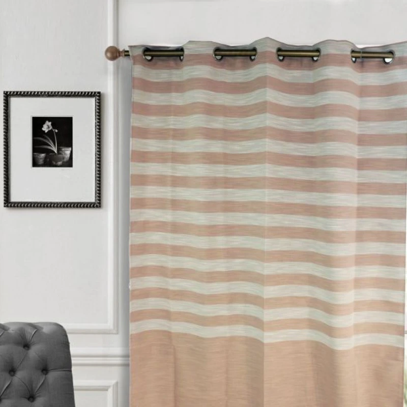 ARMN Eclipse Striped Single Curtain - Pink & White 140 * 265 - Armn