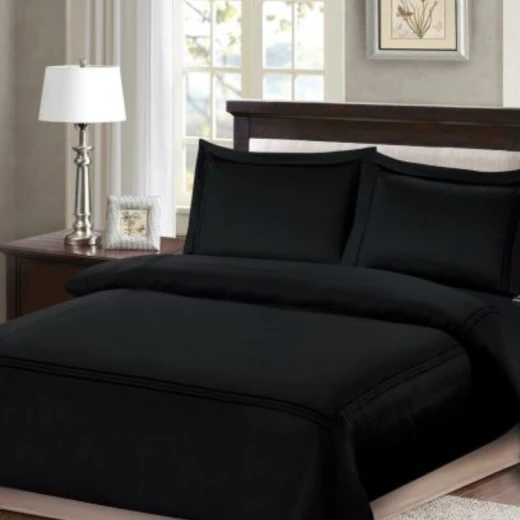 ARMN Nature soft Queen size Duvet Cover Set - Black 4-Piece ARMN Nature soft Queen size Duvet Cover Set - Black 4-Piece