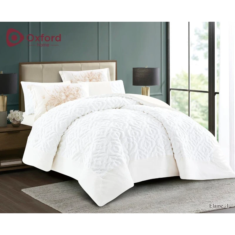 Oxford home elaine flannel comforter set twin size 4 pcs - Oxford