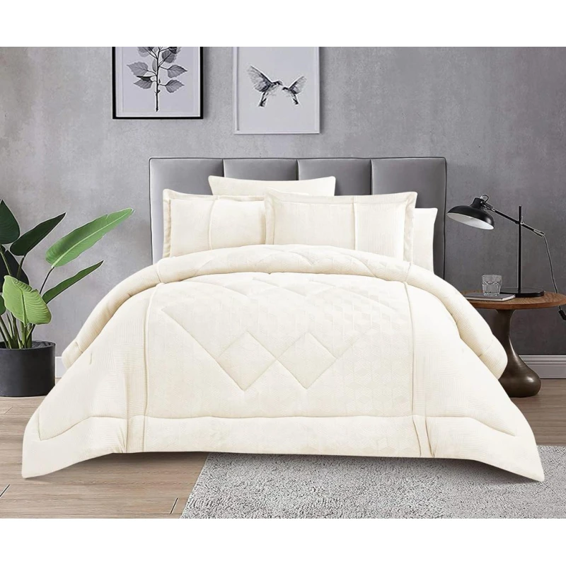 Oxford home grace flannel comforter set twin size 4 pcs - Oxford