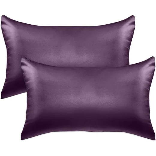 Lafayette Satin Pillowcase for Hair and Skin Queen Maroon 2 Pack, Purple Color Lafayette Satin Pillowcase for Hair and Skin Queen Maroon 2 Pack, Purple Color