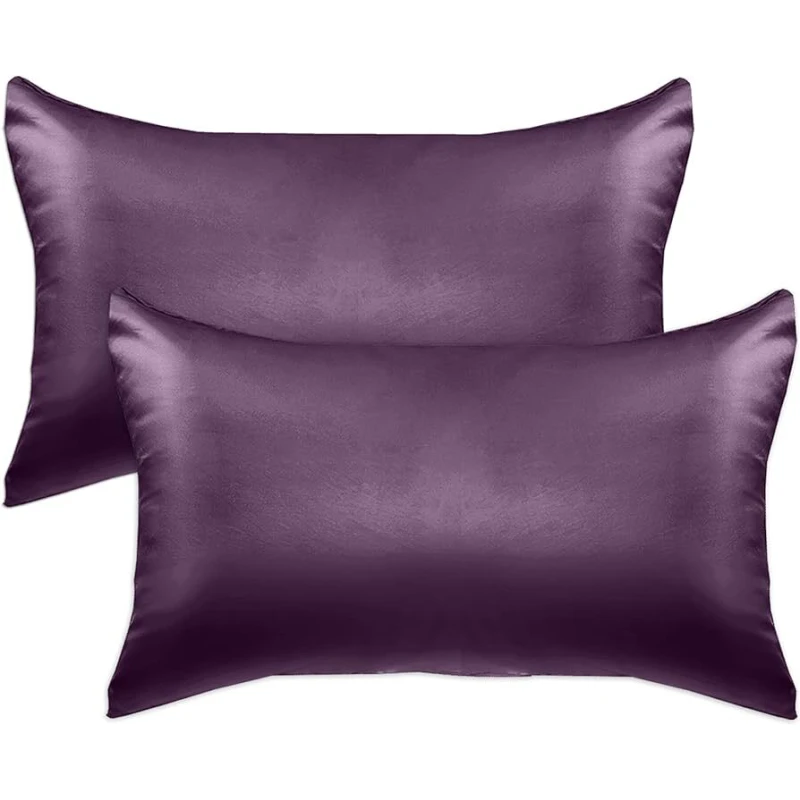 Lafayette Satin Pillowcase for Hair and Skin Queen Maroon 2 Pack, Purple Color - Lafayette