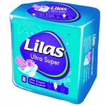 Lilas Ultra Super 3 ملم فوط صحية غير مرئية 8 قطع أقصى قدرة على الامتصاص للنساء - Lilas