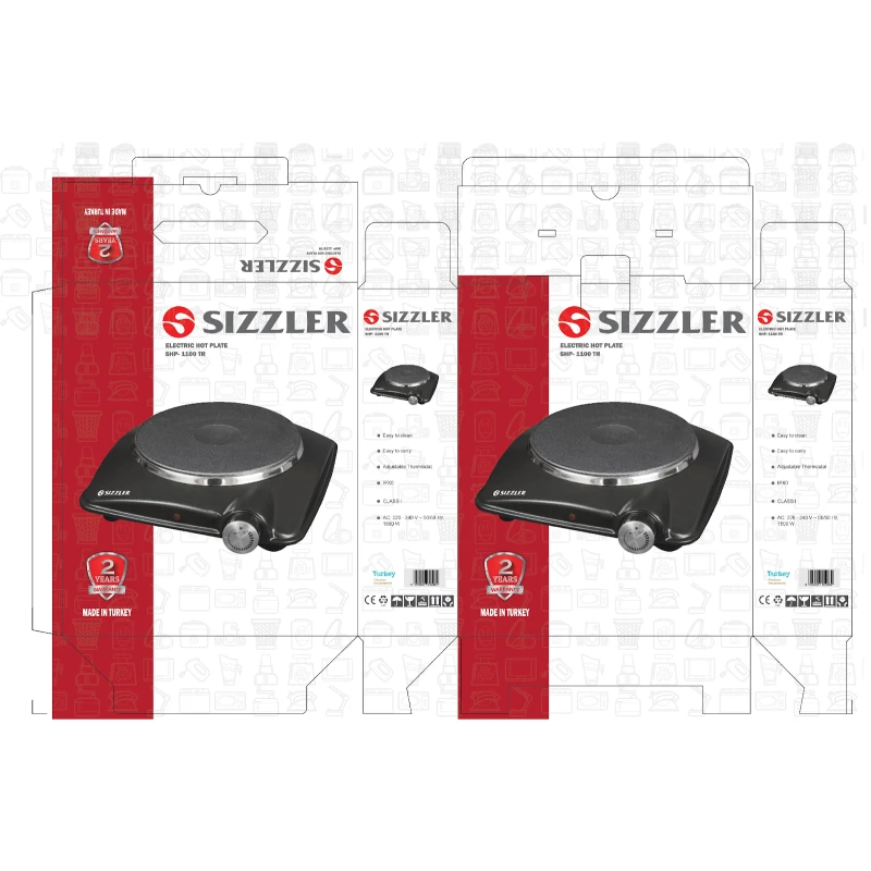Sizzler High quality Turkish single electric cooker, 1500 watts, black Tefal - Sizzler