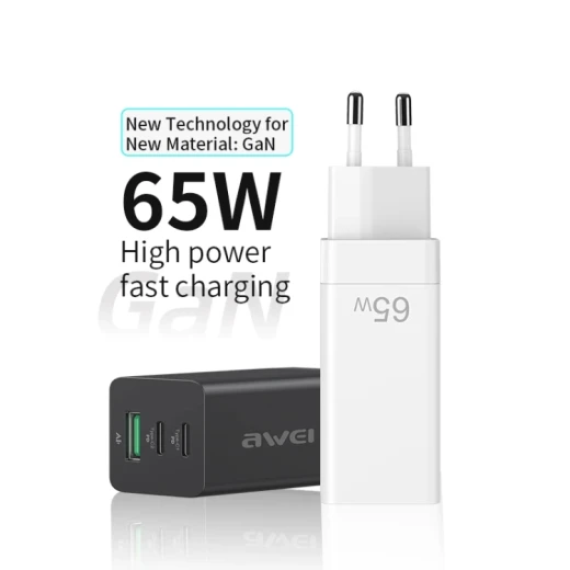 awei PD9 65W ثنائي النوع C / USB-C + USB GaN سريع - اوي - Image 3