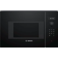 ميكروويف بوش سيريز 6 مدمج باللون الأسود، أبعاد 60x38 سم، نظام تنظيف بالتحلل المائي، تصميم مدمج، تسخين فعال وقوي، جهاز مطبخ أنيق وعصري.