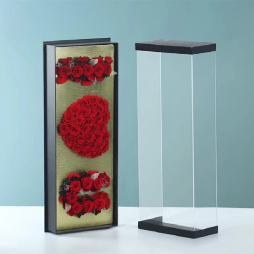 علبة زهور الحب العميق الاكريليك - Image 2