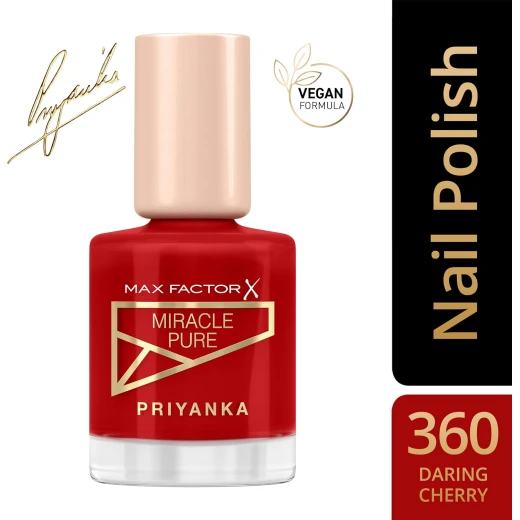 Max Factor Miracle Pure Daring Cherry Nail Polish 12ml Long Lasting Nail Art for Women - Max Factor - Image 3