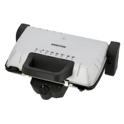 Geepas Multifunction Grill Maker GGM5458 – 1460-1600W, Removable Non-Stick Plates, Overheat Protection, Vertical Storage