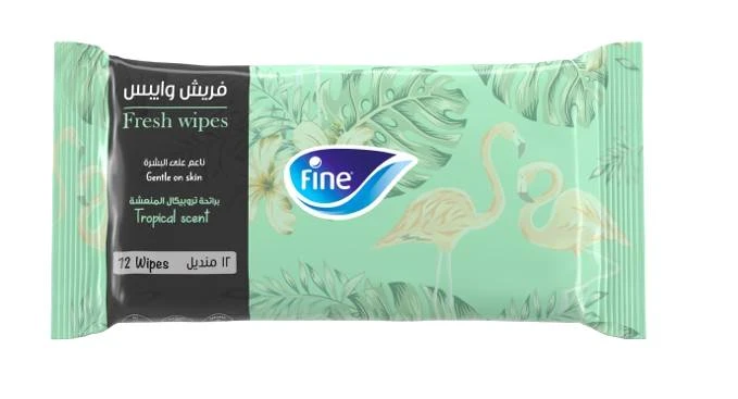 Fine fresh wet wipes pocket tropical 12 sheet - Fine