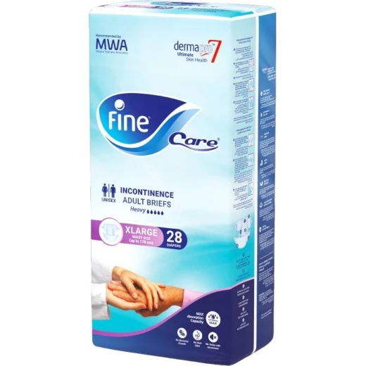 Fine care incontinence unisex adult briefs diapers waist (up to 178 cm) x- large-pack of 36 diapers - Fine - Image 2