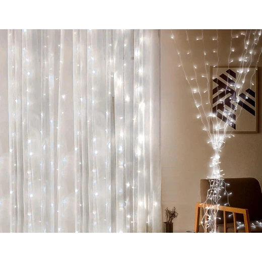 حبل زينة ضوء رقمي ، لون ابيض, 10* 5*7سم حبل زينة ضوء رقمي ، لون ابيض, 10* 5*7سم