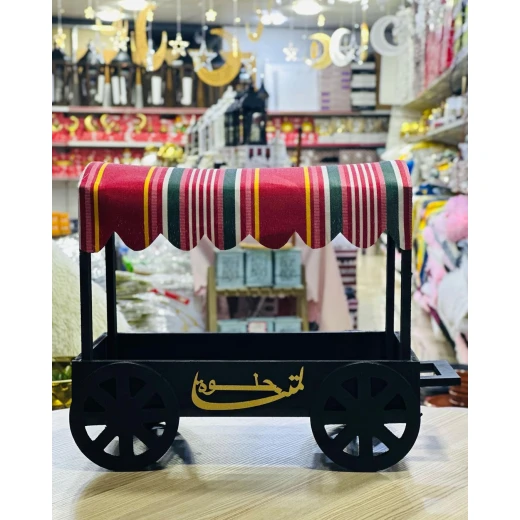 عربة لمتنا حلوة الخشبية, باللون الاسود - Image 2