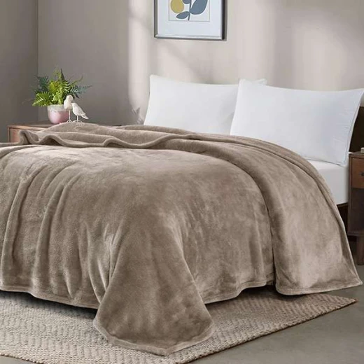 Nova Home Silky Blanket - Single/Twin - Taupe - Nova Home - Image 3