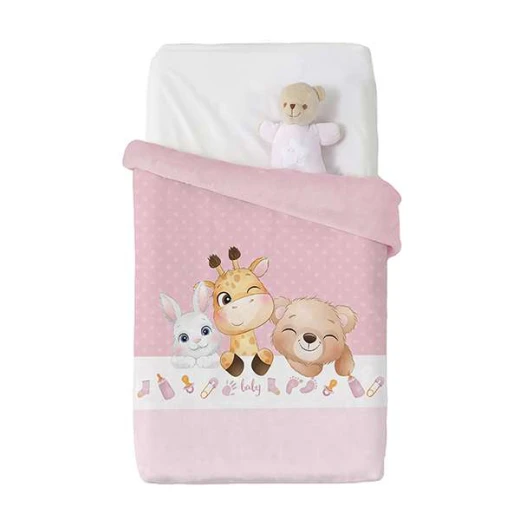 Manterol Baby VIP Blanket, Cute Animal Design, Pink Color Size 110x140 - MANTEROL - Image 3