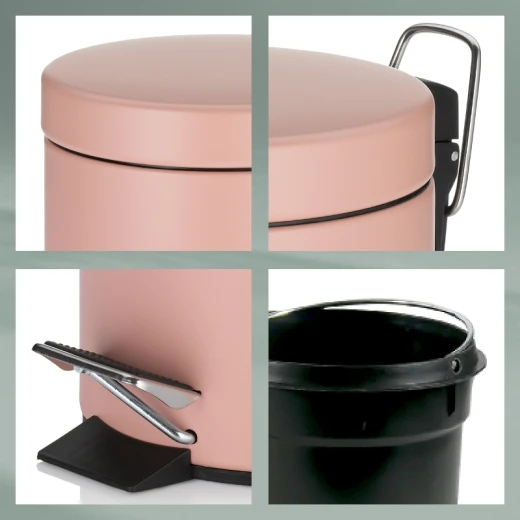 Kela Monaco Waste Pedal Bin Pink Color, 3 Liter - Kela - Image 5