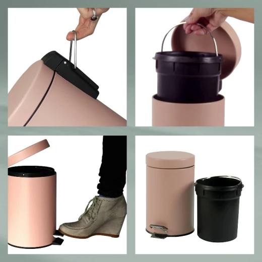Kela Monaco Waste Pedal Bin Pink Color, 3 Liter - Kela - Image 4
