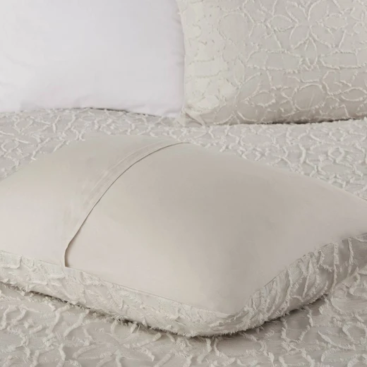 Nova Home Florence Jacquard Cotton Comforter Set, 7 Pieces, King, Super King, Beige Color - Nova Home - Image 7