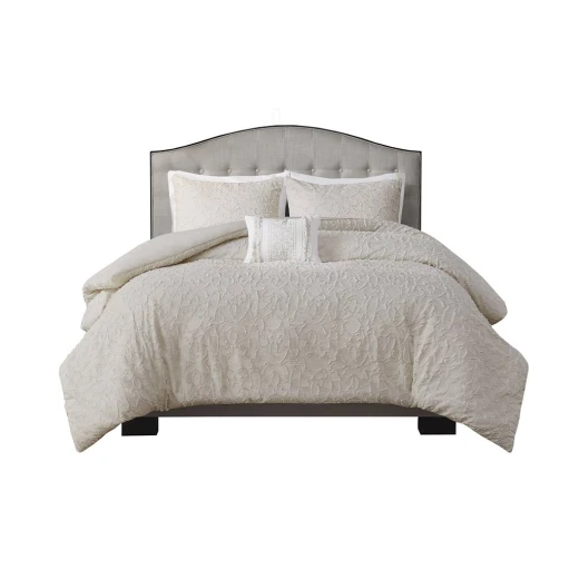 Nova Home Florence Jacquard Cotton Comforter Set, 7 Pieces, King, Super King, Beige Color Nova Home Florence Jacquard Cotton Comforter Set, 7 Pieces, King, Super King, Beige Color
