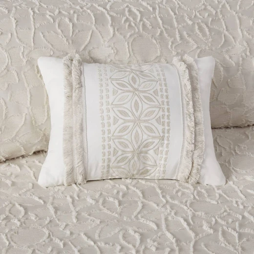 Nova Home Florence Jacquard Cotton Comforter Set, 7 Pieces, King, Super King, Beige Color - Nova Home - Image 8