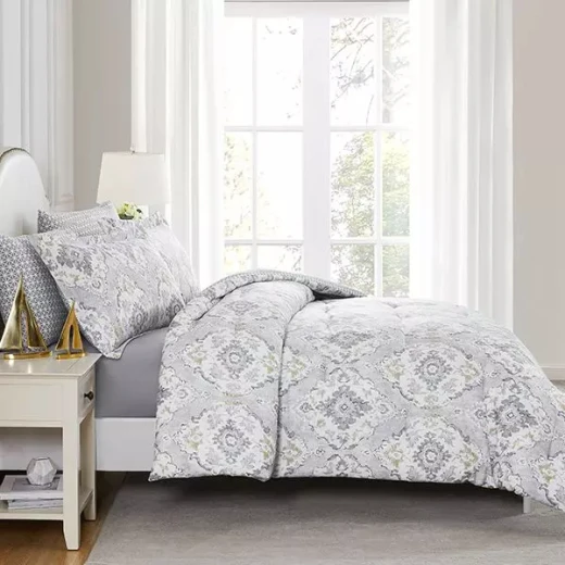 Nova Home "Vienna" Double-Face Printed Comforter, Grey Color, King/Super King, 6 Pieces - Nova Home - Image 6