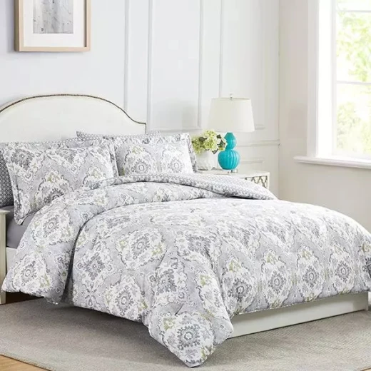 Nova Home "Vienna" Double-Face Printed Comforter, Grey Color, King/Super King, 6 Pieces - Nova Home - Image 9