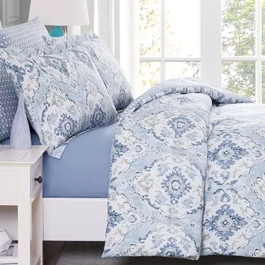 Nova Home "Vienna" Double-Face Printed Comforter, Blue Color, King/Super King, 6 Pieces - Nova Home - Image 5