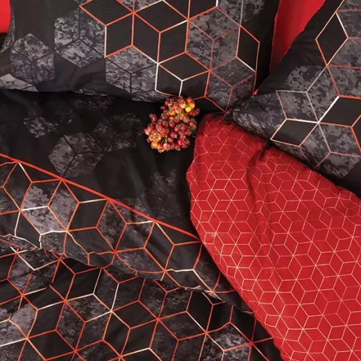 Nova Home Dawn Duvet Cover, King/Super King, Red Color ,4 Pieces - Nova Home - Image 4