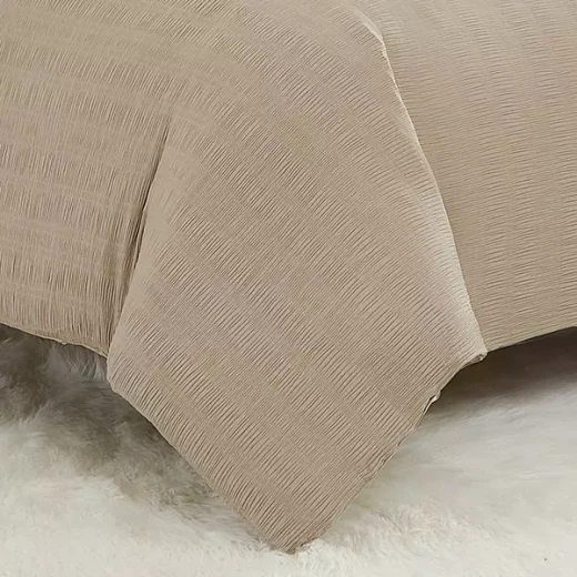 طقم لحاف بنسيج مميز، مفرد/ مفرد و نص باللون البيج ، 3 قطع من نوفا - نوفا هوم - Image 6