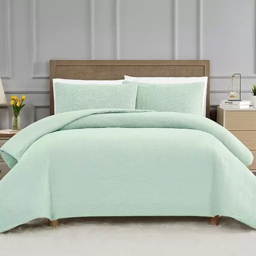 Nova Home Crinkled Comforter Single /Twin Single, Green Color ,3 Pieces - Nova Home - Image 4