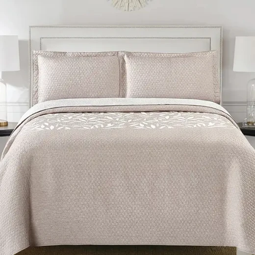 Nova Home Elwood Jacquard Bed Spread Set, Poly Cotton, Brown Color, King Size - Nova Home - Image 4