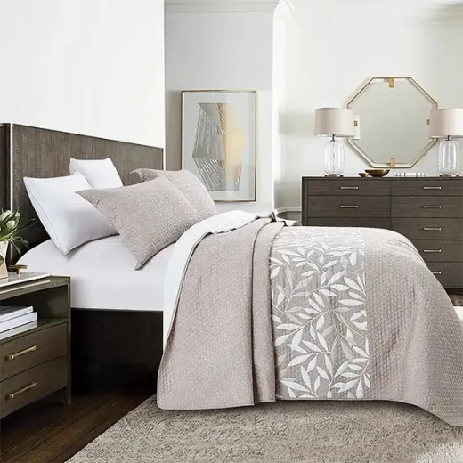 Nova Home Elwood Jacquard Bed Spread Set, Poly Cotton, Brown Color, King Size - Nova Home - Image 3