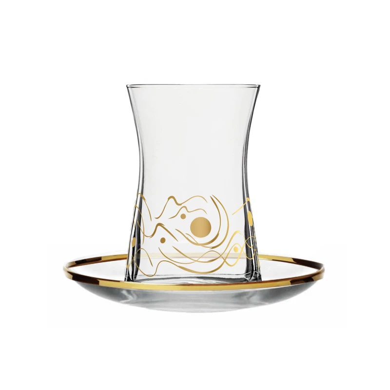 Dimlaj Kawkab Set of 6 Pcs Tea Cups (Gold) - DIMLAJ