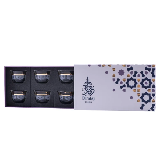 Dimlaj Mood Set of 6 Pcs Arabic Coffee Cups (Gold) - DIMLAJ - Image 2