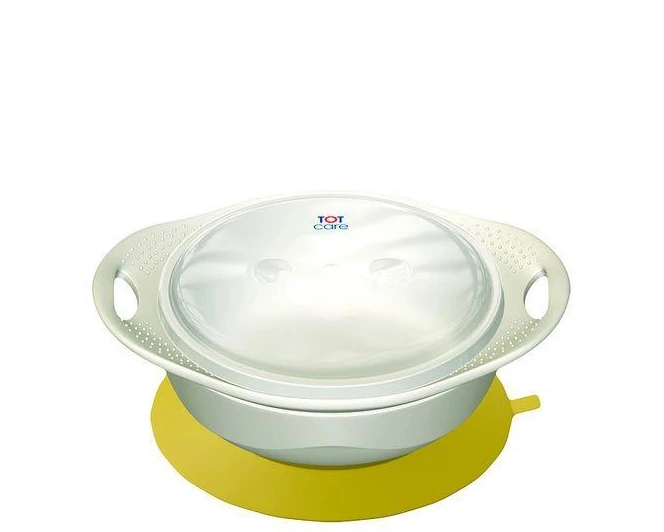 Totcare  Feeding Bowl With Rubber Base Yellow - Tot Care