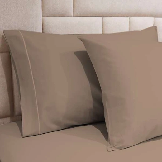 Fieldcrest Plain Fitted Sheet Set, 100% Cotton 220 Thread, Light Beige Color - Fieldcrest - Image 3
