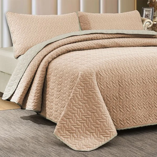 Nova Home Cross Bed Spread Set, Rose and Ivory Color, Twin Size - Nova Home - Image 2