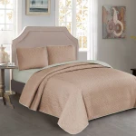 Nova Home Cross Bed Spread Set, Rose and Ivory Color, Twin Size - Nova Home