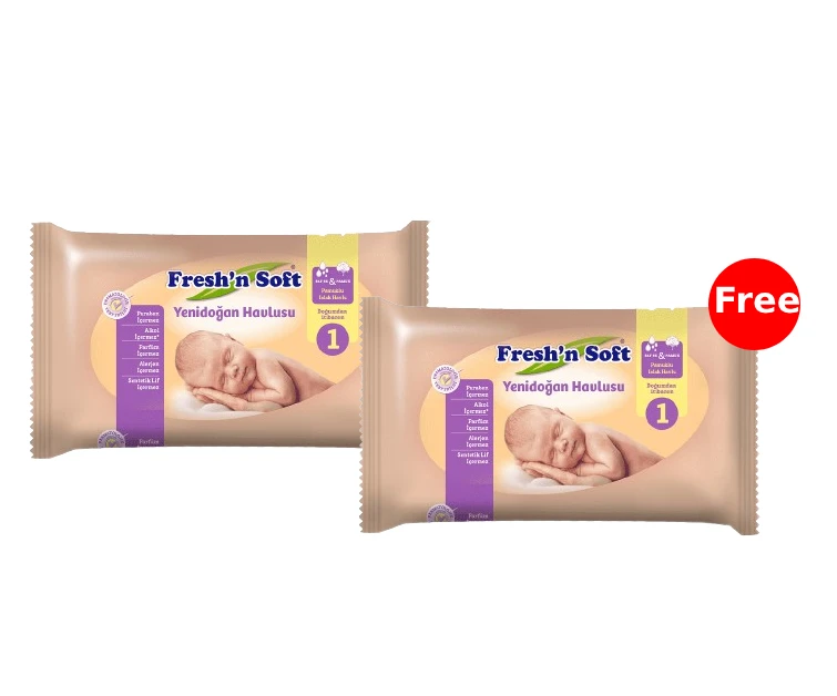 مناديل مبللة مائية لحديثي الولادة، 40 منديل (اشتري 1 واحصل على 1 مجانًا)من فريشين - Fresh n soft