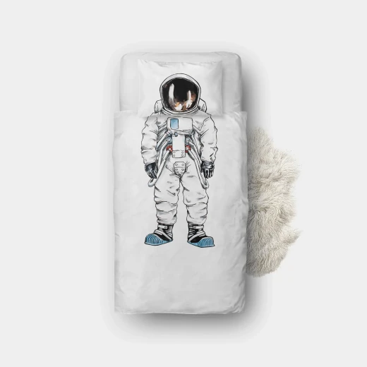 طقم وجه لحاف للأطفال, بحجم مفرد و نص, بتصميم رائد فضاء من نوفا هوم - نوفا هوم - Image 2