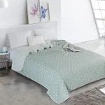 Nova Home Stars Design Cotton Blanket, Green Color, Size Double - Nova Home