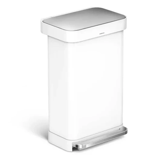 Simplehuman stainless steel trash bin, white color, 45 liter - Simplehuman - Image 2