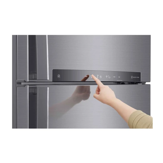 ثلاجة فريزر علوي 547 لتر سعة اجمالية ، ضاغط انفيرتر، تبريد عبر الباب، لون سلفر من ال جي - إل جي - Image 6