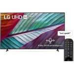 3 شهور مجانية من Apple TV+  تلفزيون فائق الوضوح ال جي (UHD) بدقة  4k مقاس 75 بوصة من السلسلة UR7800 ، مع HDR (النطاق الديناميكي العالي) النشط  4kتصميم شاشة سينمائية وتقنية ThinQ AI للتلفزيون الذكي بنظام التشغيل webOS - إل جي