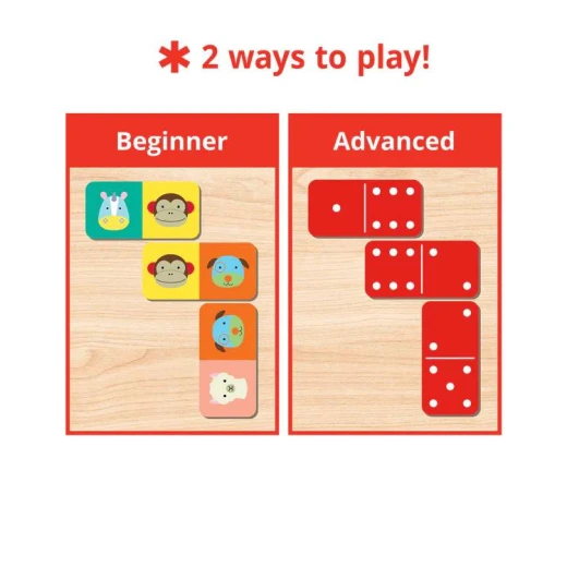 Skip Hop Zoo Crew Dominoes Set Educational Toy for Kids Age 3+ Matching & Counting Skills Development - Skip Hop - Image 2