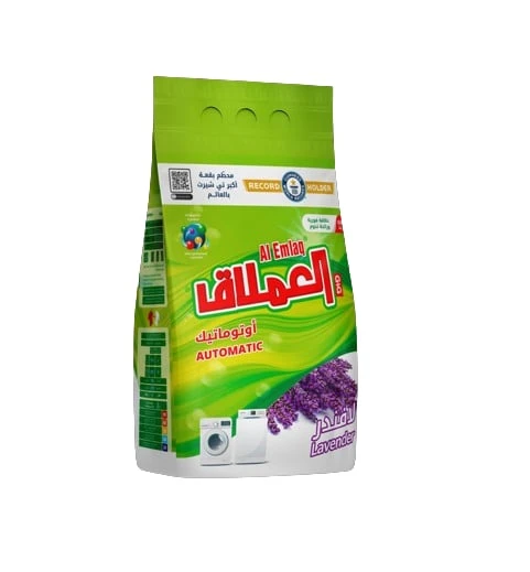 Al Emlaq Eco Clean  Low Foaming Powder Detergent Lavender Bag, 5kg + Super Gel Green Pine, 1kg for Free - Al Emlaq - Image 3